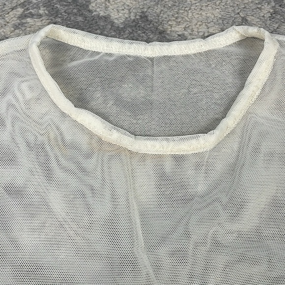 Israella Kobla Mutu Dress Mini Sheer Mesh White Long Sleeve Bridal Bachelorette - Picture 11 of 14